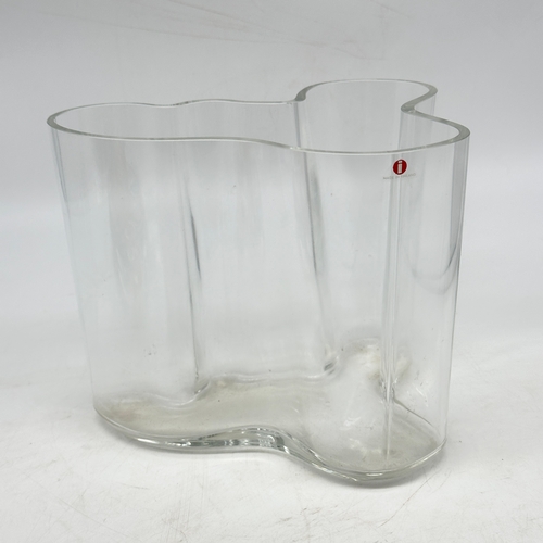 388 - A very large Alvar Aalto vase acid etched on the base, 160mm high 240mm across,