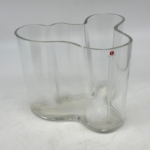 388 - A very large Alvar Aalto vase acid etched on the base, 160mm high 240mm across,