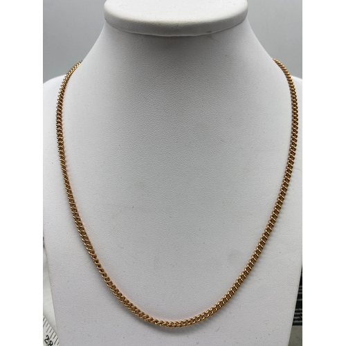 519 - A vintage 9ct rose gold chain, sold links, 15.2 grams approx weight, in very good condition, 20 inch... 