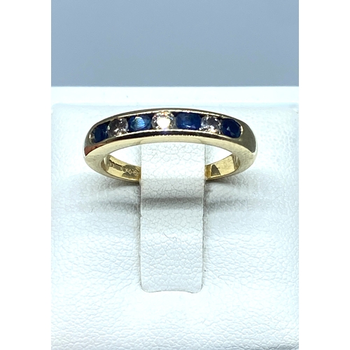 176 - An 18ct yellow gold sapphire & diamond dress ring, size L, 4 grams in weight approx, diamonds hae a ... 