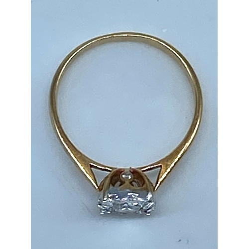 177 - An 18ct yellow gold diamond solitaire ring, size O, weight is 2.6 grams approx, like new condition, ... 