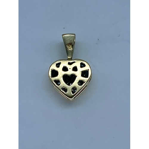 182 - An 18ct yellow gold diamond set heart pendant no chain, 0.30ct diamonds, 1.5 grams in weight approx