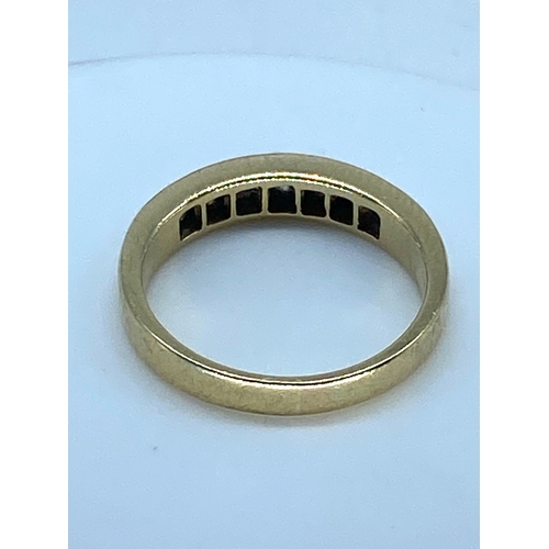 183 - An 18ct yellow gold diamond eternity ring, 4.9 grams approx, size P, set with 7 round brilliant cut ... 