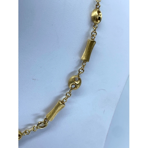 35 - A 9ct yellow gold fancy link chain, 17 inches long approx, weight is approx 16.1 grams,