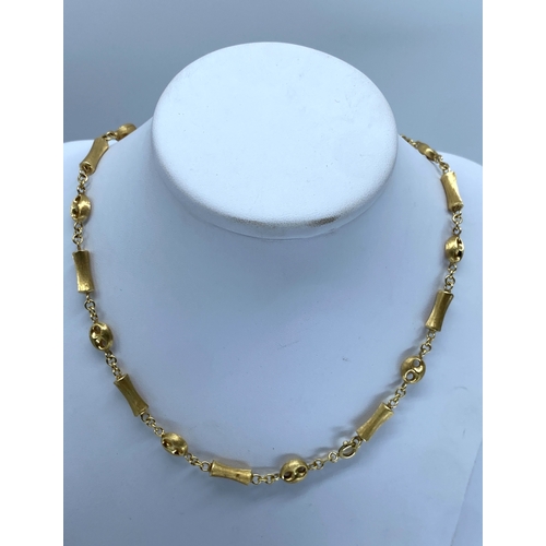 35 - A 9ct yellow gold fancy link chain, 17 inches long approx, weight is approx 16.1 grams,