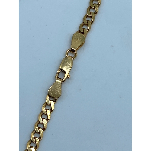 38 - A 9ct yellow gold solid link curb chain, 18 inches long approx, links are 4mm wide, 15.4 grams in we... 