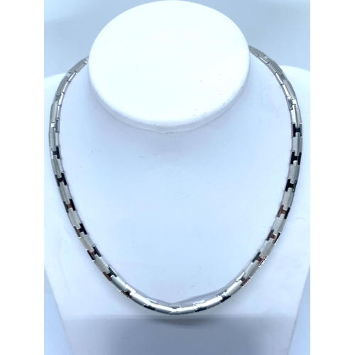 69 - An 18ct white gold necklace & bracelet, frosted & shiney finish, both in mint condition, bracelet is... 