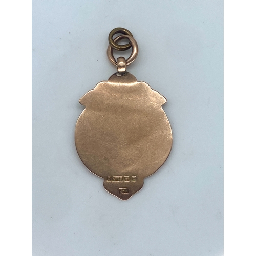 83 - A 9ct Victorian rose gold medal, 42mm x 22mm, 3 grams in weight approx