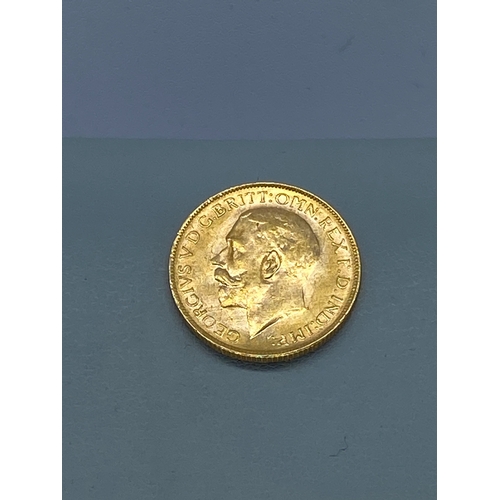 110 - A 1923 full sovereign coin, 7.99 grams 22ct gold, very nice condition