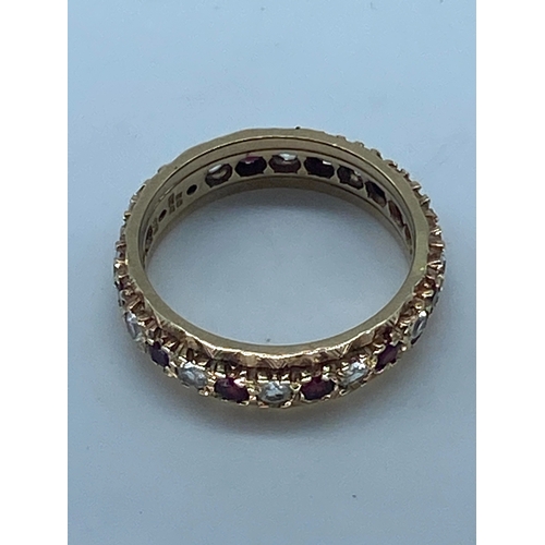 132 - A 9ct yellow gold cz stone set ring, size N, 3.8 grams in weight approx,