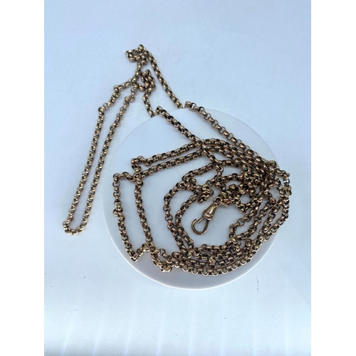 139 - A 9ct yellow gold guards chain, 27 inches long, chain weighs approx 28.7 grams,