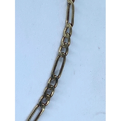 145 - A 9ct yellow gold Figaro chain, chain is 19 inches long, weight is 5.2 grams approx