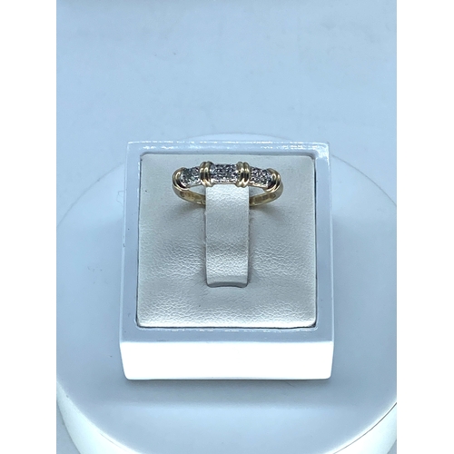 155 - A 9ct yellow gold diamond dress ring, size N, 1.5 grams in weight approx, hallmarked diamonds & 9ct,... 