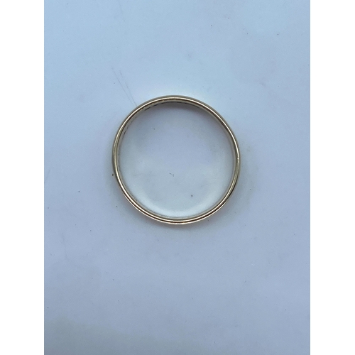 158 - A 9ct yellow gold wedding band, size M,  diamond cut design, 2.3 grams approx weight, solid band