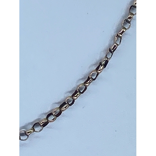 203 - A 9ct vintage rose gold belcher chain, 18 inches long, 4.2 grams in weight approx, fitted with a saf... 