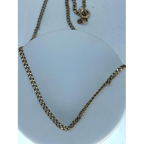 212 - A 9ct yellow gold curb chain, 20 inches long, 9.6 grams in weight approx