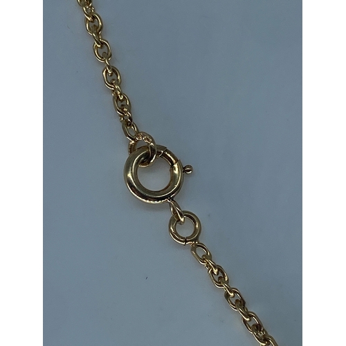 215 - An 18ct yellow gold necklace, not hallmarked but has been tested, 10.6 grams in weight approx, 16 in... 