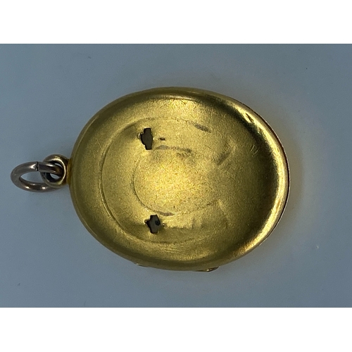 222 - A 9ct yellow gold locket  no chain, locket has damage to back & pictures inside, weight is 4 grams a... 