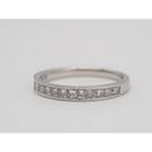 236 - A Platinum & Diamond Eternity Band, 1/2 Eternity Band, no hallmark but tested, Princess cut diamonds... 