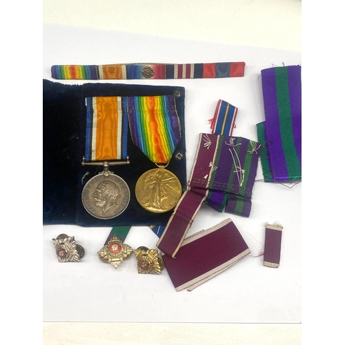 320 - A collection of medals & ribbons, medals are engraved 203966 GNR. J. M.Lamb R.A