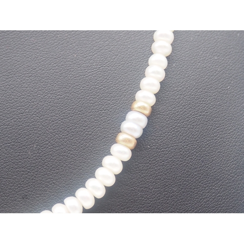 240 - A fresh water pearl necklace and bracelet set, 18 inches long necklace, white grey and gold pearls, ... 