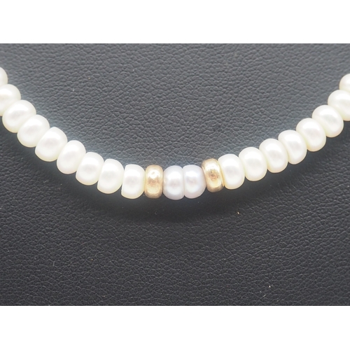 240 - A fresh water pearl necklace and bracelet set, 18 inches long necklace, white grey and gold pearls, ... 