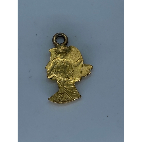 51 - A gold coin cut out converted pendant,
 2.9 grams approx weight,