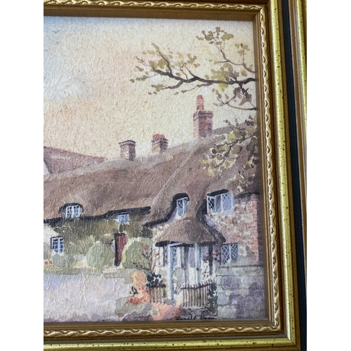 124 - A country scene picture with guilded frame