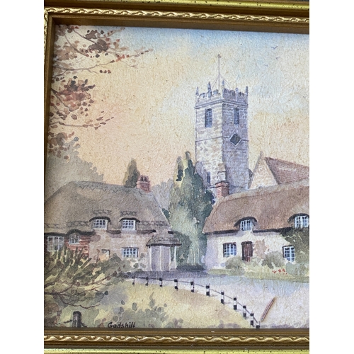 124 - A country scene picture with guilded frame