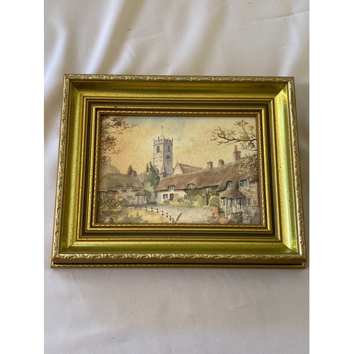 124 - A country scene picture with guilded frame