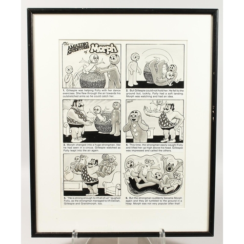 297 - BILL MEVIN (1922-2019) SIX SCENES, STRONG MAN. 16ins x 12ins.