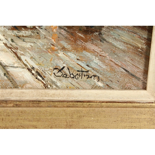 315 - 20th century continental school, An impressionist Parisian street scene with street vendors and figu... 