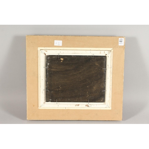 322 - 20th century continental school, A beach scene with figures at a Fish market, oil on board, signed '... 