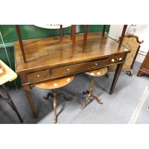 192 - A modern hardwood three drawer side table.