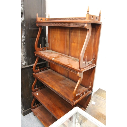 203 - A reproduction hardwood waterfall bookcase.