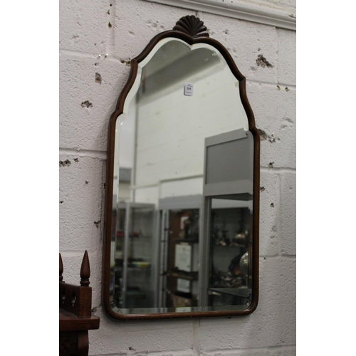 205 - A small mahogany mirror.