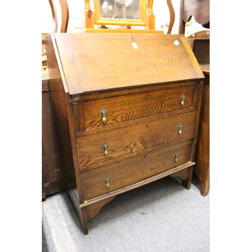 214 - An oak bureau.