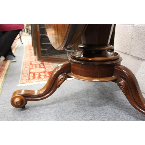 280 - A Victorian mahogany circular tilt top breakfast table.