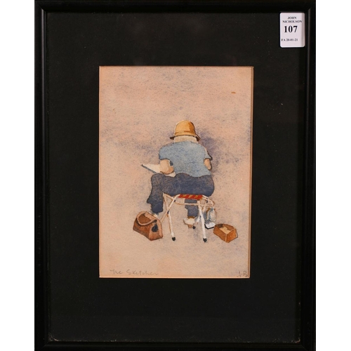 107 - Scott Brownrig (20th/21st century) British, 'The Sketcher', watercolour, initialled and inscribed in... 