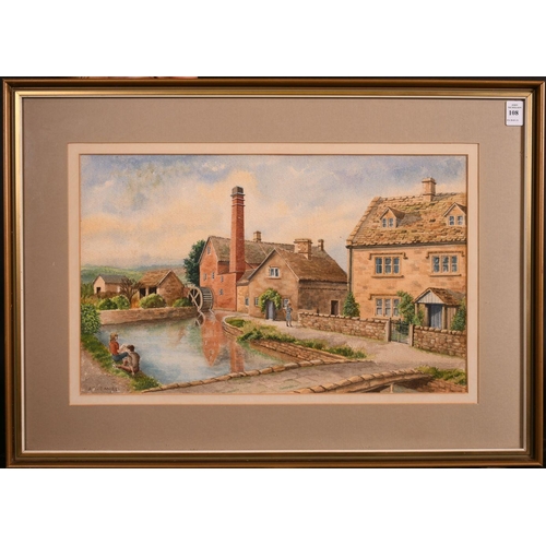 108 - A.T. Daniel (20th/21st century) British, 'The Mill, Lower Slaughter, Glos', watercolour, signed with... 