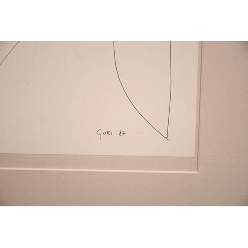 120 - Gori (20th century) Abstract Composition, ink, signed and dated '87', 16
