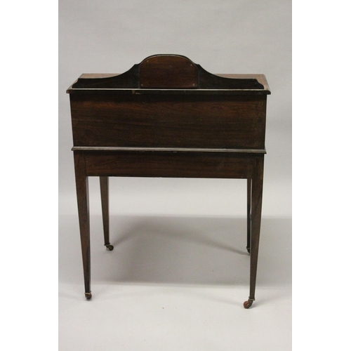 1012 - A LATE VICTORIAN ROSEWOOD AND MARQUETRY CYLINDER DESK, with a mirrored cresting rail, inlaid cylinde... 