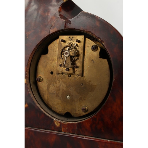 1175 - A VERY GOOD 19TH CENTURY FRENCH TORTOISESHELL CASE CLOCK, THERMOMETER AND BAROMETER, CIRCA. 1860. 15... 