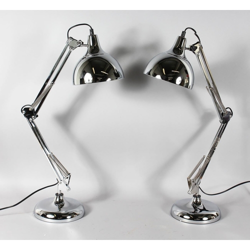 1327 - A GOOD PAIR OF CHROME ANGLEPOISE LAMPS.