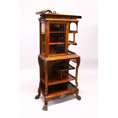 151 - A FINE CHINESE FRENCH MADE HARDWOOD DRAGON CARVED CABINET - ATTR GABRIEL VIARDOT, the cabinet with a... 