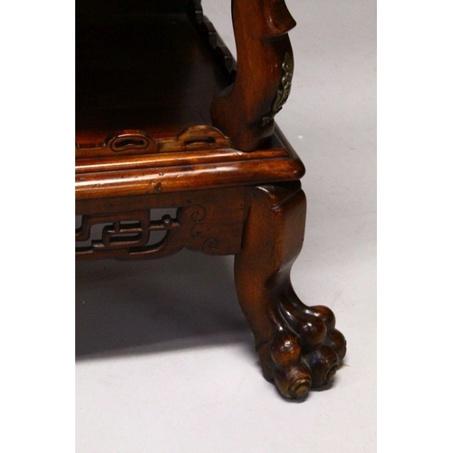 151 - A FINE CHINESE FRENCH MADE HARDWOOD DRAGON CARVED CABINET - ATTR GABRIEL VIARDOT, the cabinet with a... 