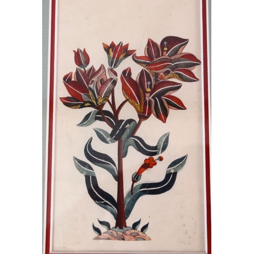 667 - A FINE SET OF FIVE 19TH CENTURY FRAMED INDIAN SCHOOL FLORAL ARCHITECTURAL PAINTINGS. PROBABLY AGRA, ... 