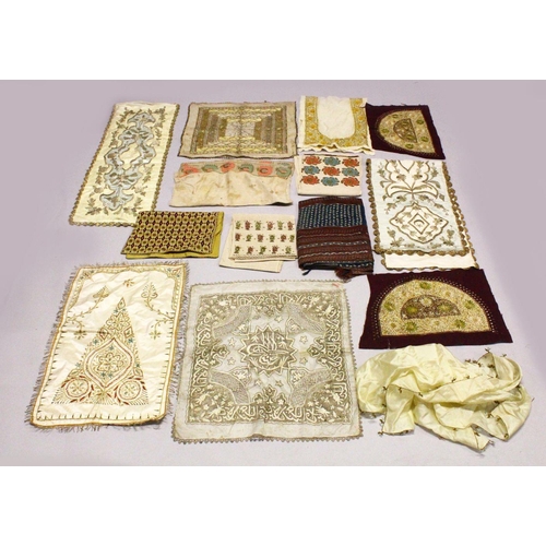 756 - A QUANTITY OF 19TH CENTURY AND LATER PERSIAN AND ISLAMIC TEXTILES, various sizes.