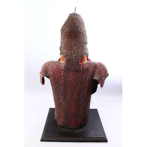 790 - A FINE 19TH CENTURY EXAMPLE OF AN INDIAN LINED CHAIN MAIL SUIT OF ARMOUR, museum quality and housed ... 