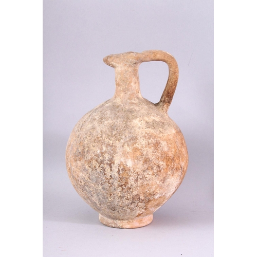 810 - A SMALL COLLECTION OF EXCAVATED POTTERY ITEMS, comprising four teracotta jugs, two small twin handle... 